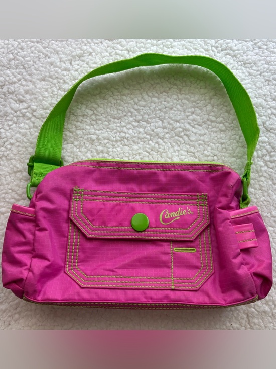 Candie's Handbags - Candie's Vintage Y2K Hot Pink Neon Green Nylon Shoulder Bag